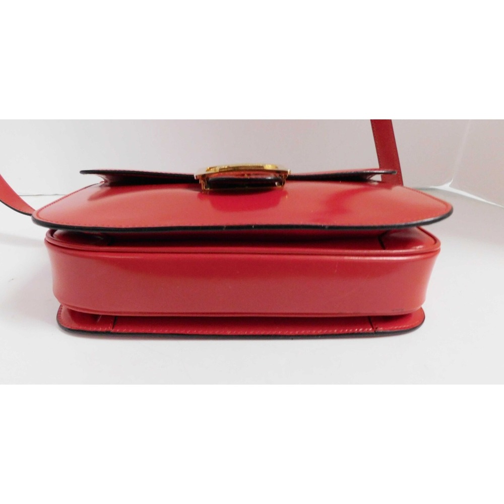 Vintage Celine Carriage Red Leather‎ Crossbody Shoulder Bag Italy - Picture 9 of 10